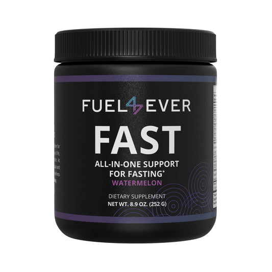 Fuel 4 Ever FAST bottle with watermelon flavor shown for fast hydration.