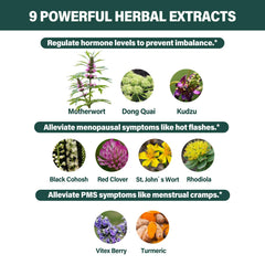 Fuenvegtal hormone balance and menopause support blend label.