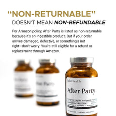 Fuller Health After Party DHM packaging view, showing clean, vegan-friendly formula.
