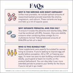 FullWell Fertility Trio label shows dosing guidance for before during after pregnancy.