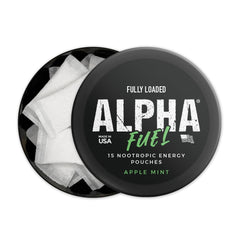 Fully Loaded Alpha Fuel pouch in use between cheek and gum for fast absorption.