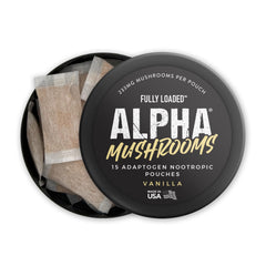 Fully Loaded Alpha Mushroom use case at gym or desk shows convenient nicotine replacement option