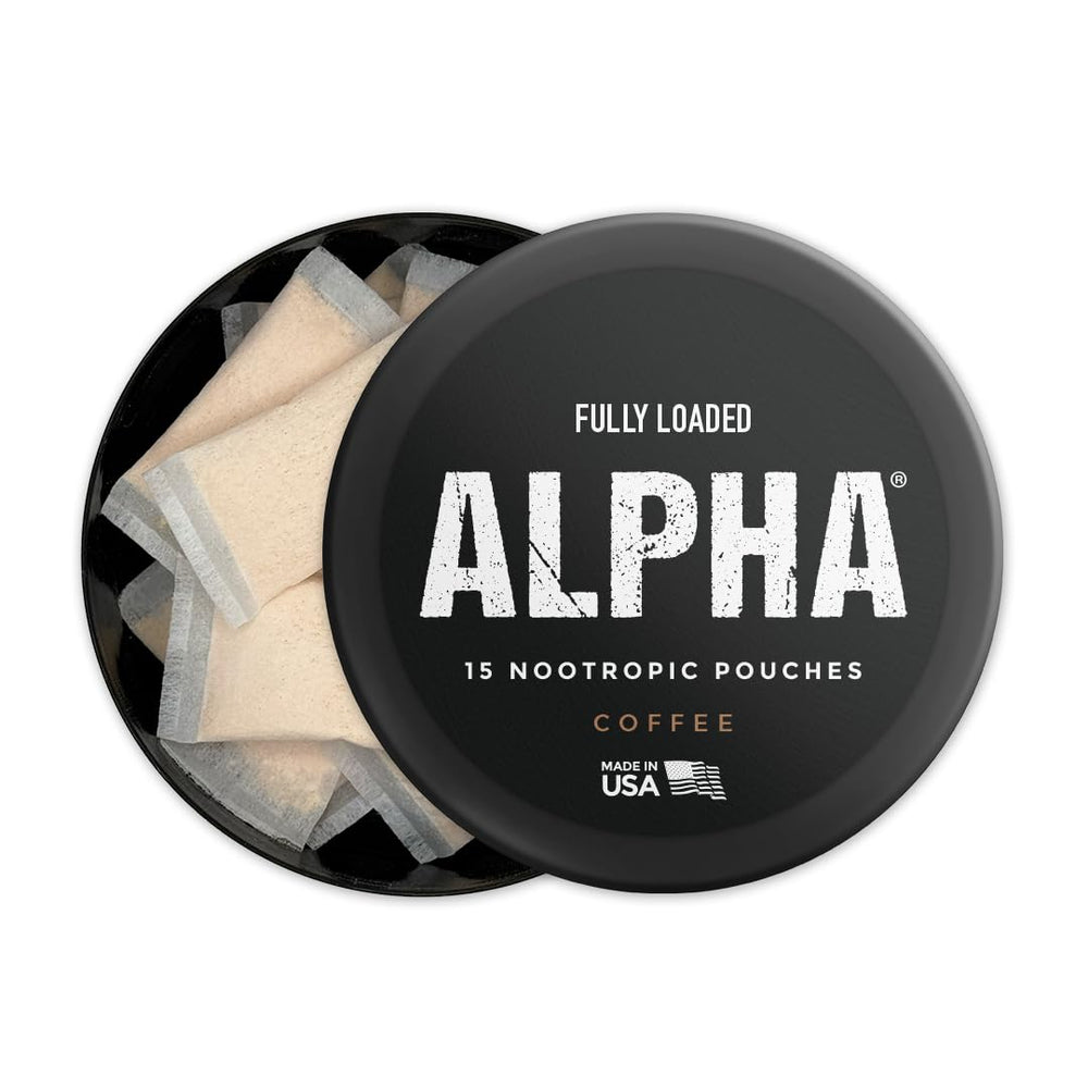 Fully Loaded Bullseye Alpha label detail shows discreet nicotine replacement design