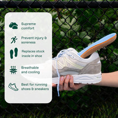 Fulton Athletic Insoles shock absorption technology demonstrated during a jog