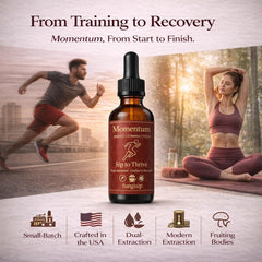 FUNGISIP Momentum bottle beside coffee demonstrates seamless coffee addition for alertness.