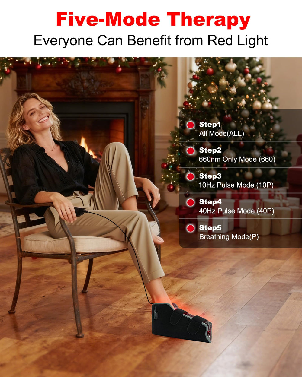 Furlove red light device features adjustable straps for a secure fit.