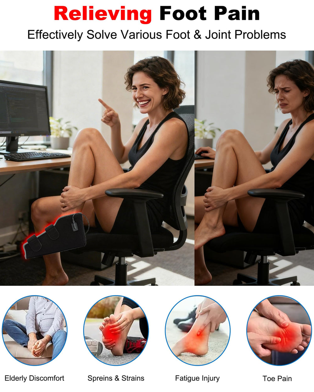 Furlove red light therapy shoe covers the foot-to-ankle area for full treatment.