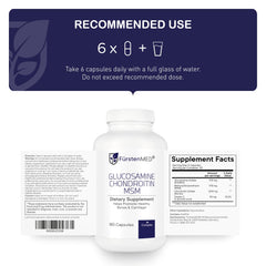 FürstenMED bottle on counter showcasing joint health supplement packaging.