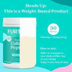 Further Food collagen powder label closeup shows clean, GMO-free nutrition.