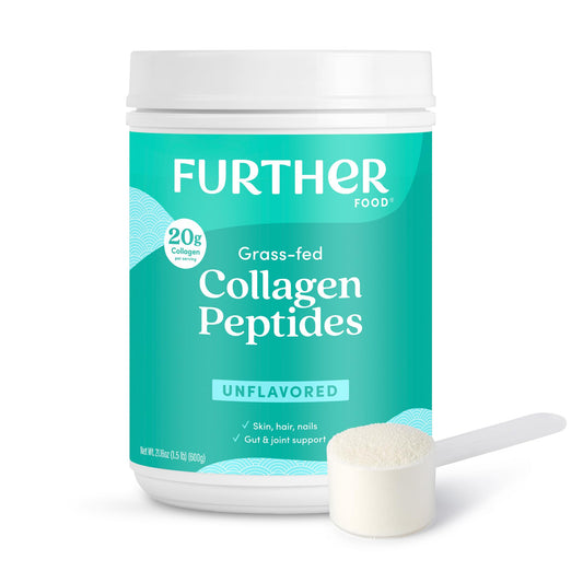 Further Food unflavored collagen powder jar for daily skin and joint support.