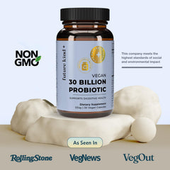 Future Kind plant-based blend from 42 fruits and vegetables on label for transparency.