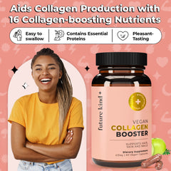 Future Kind logo on packaging signals a vegan collagen option and social impact.