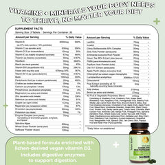 Future Kind Vegan Multivitamins Complete probiotic and enzyme blend supports digestion