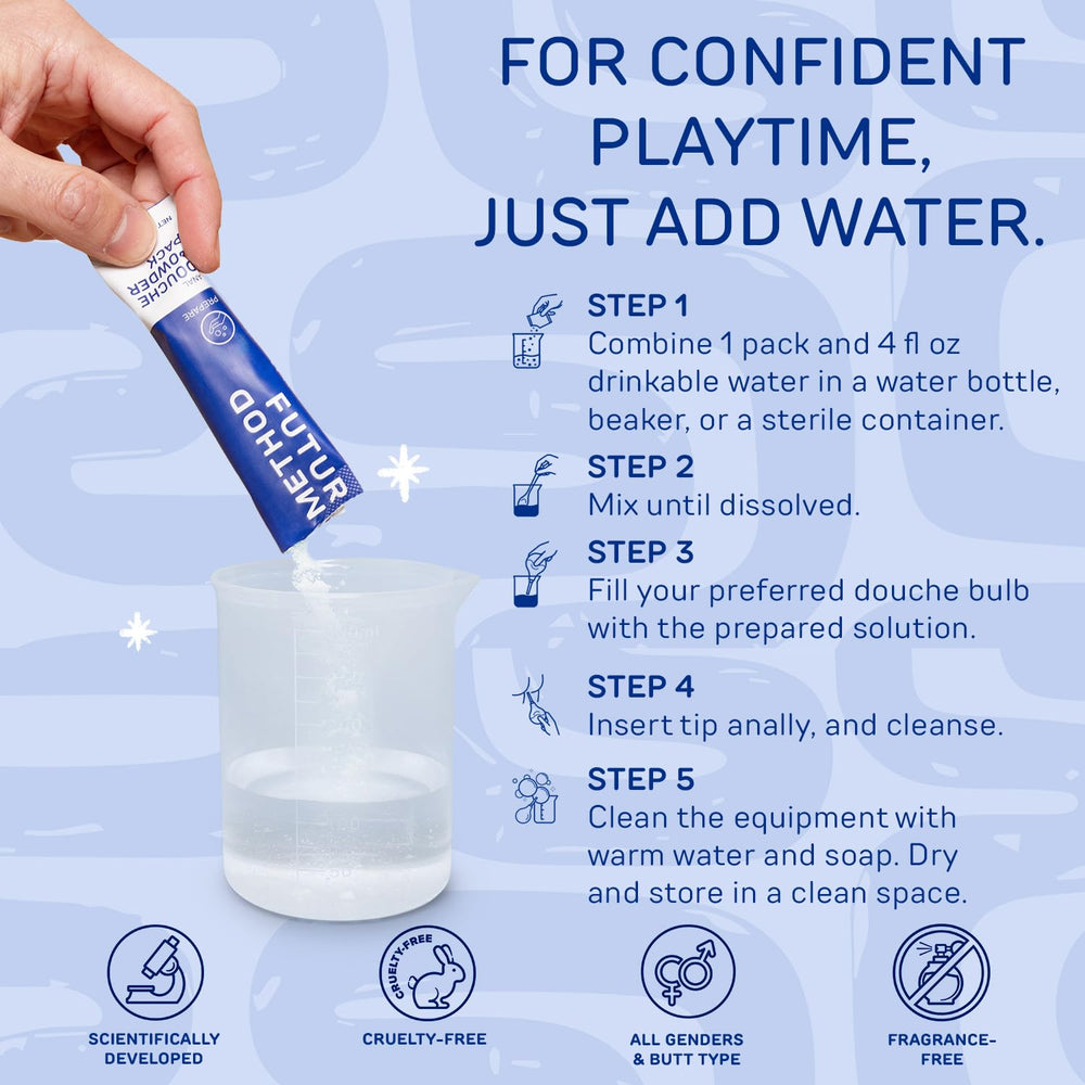 Future Method enema bulb compatibility image highlights flexible use with your device