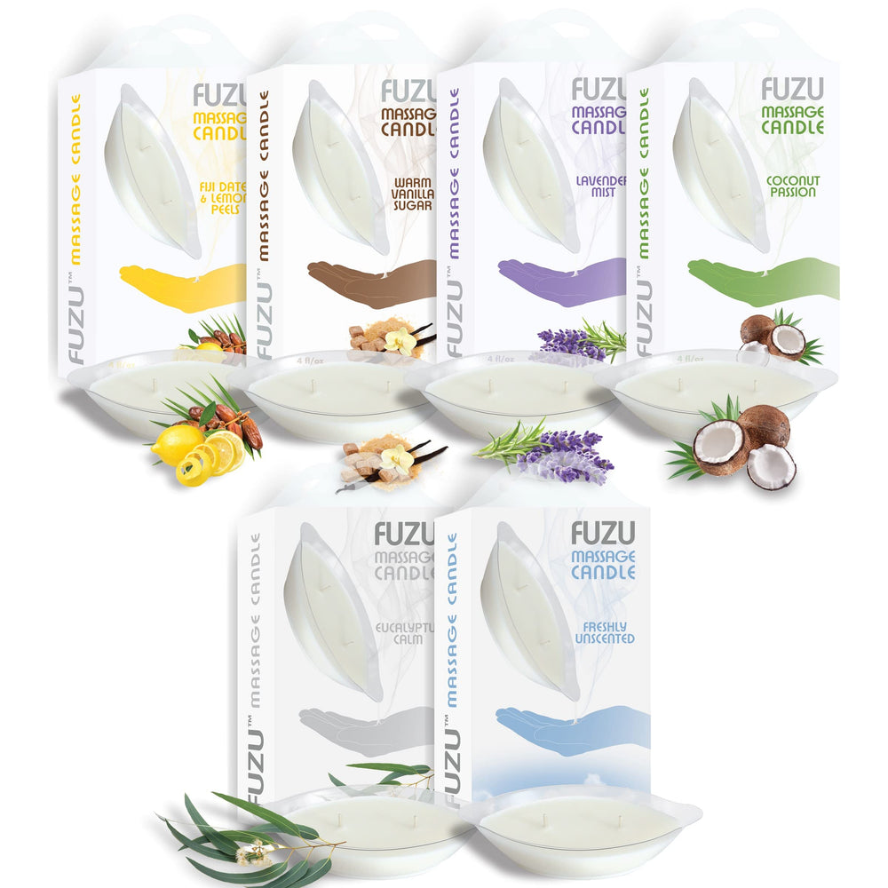 Fuzu massage candle wax-melt for warming massage oil and skin smoothing