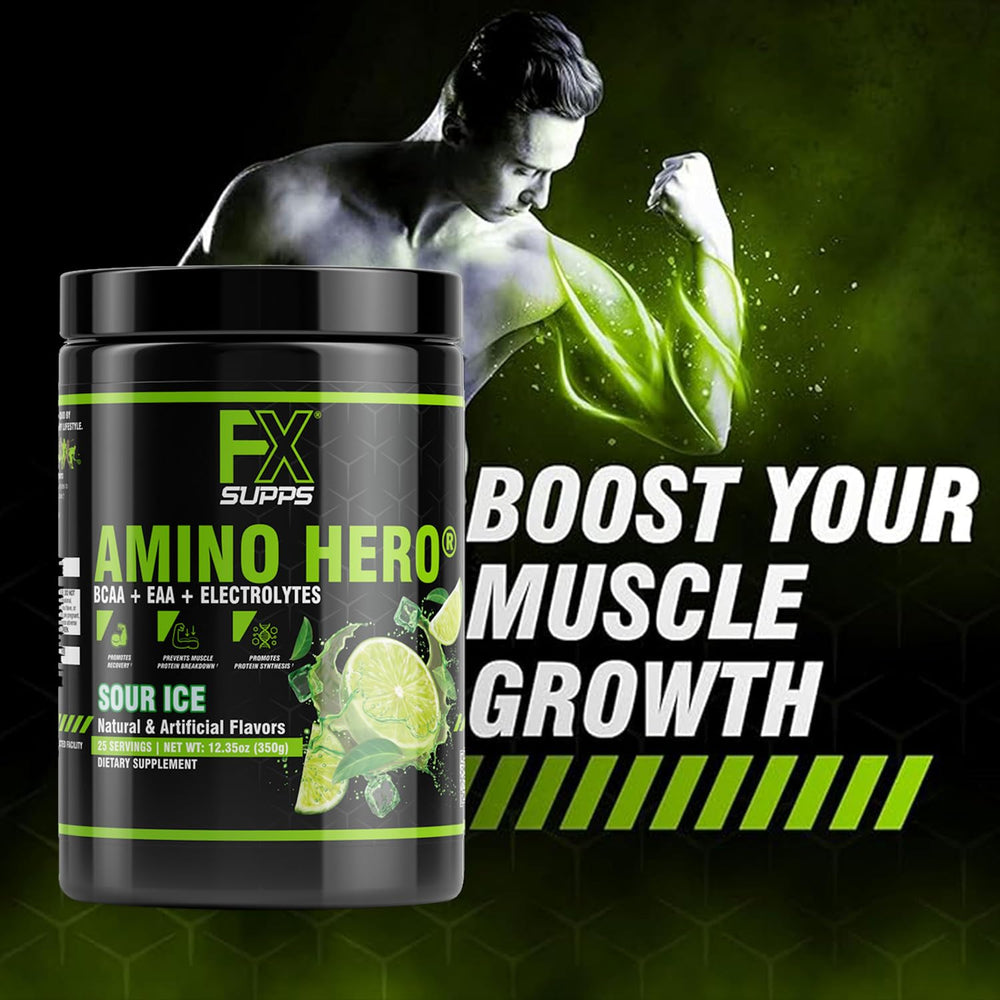 Amino Hero Sour Ice 2-pack packaging front for easy shelf appeal.