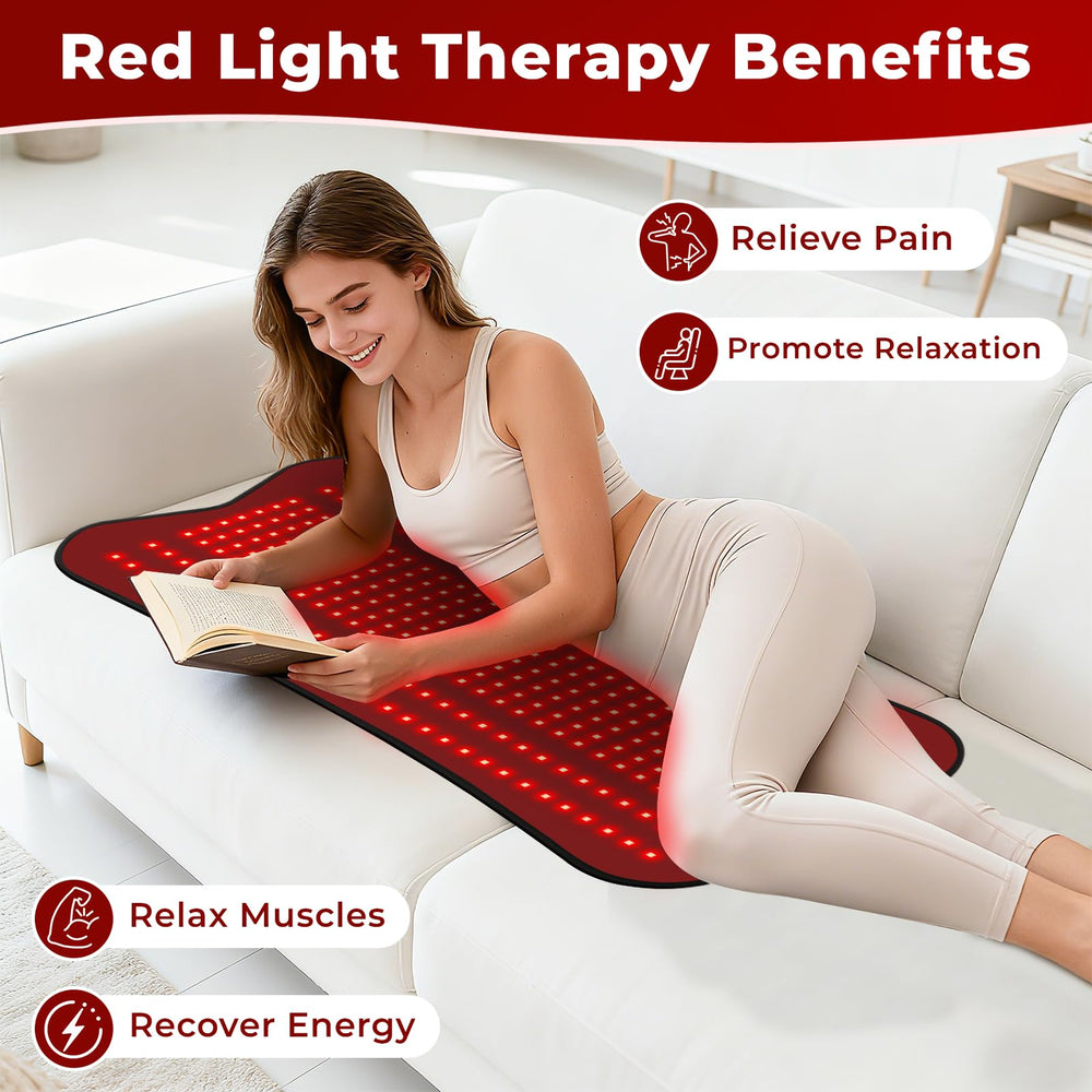 fyovuv red light therapy pad showing 850nm infrared mode for deeper warmth