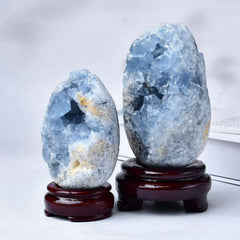 Gift-ready FZBHRO celestite egg packaging for crystal beginners.
