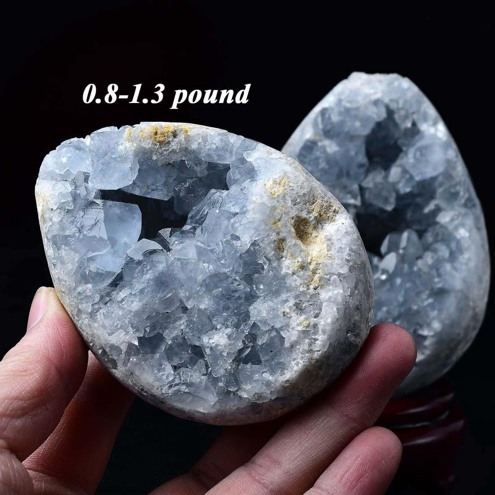 FZBHRO Hand-carved celestite egg adds natural artistry to shelves.
