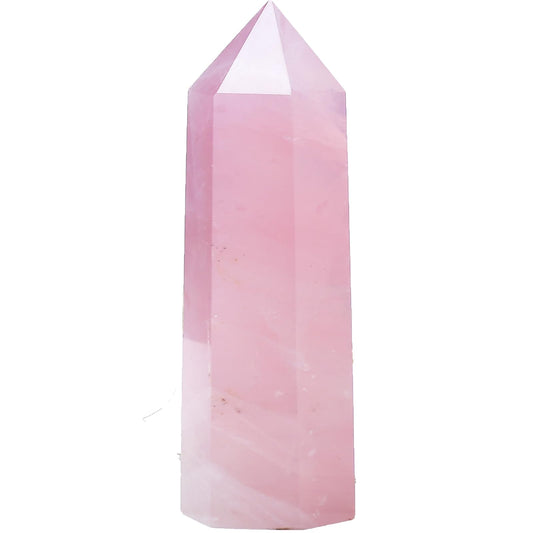 FZBHRO large rose quartz tower for meditation and decor