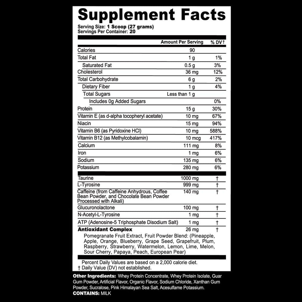 G Fuel Cafe Mocha ingredient panel close-up emphasizes nootropics.