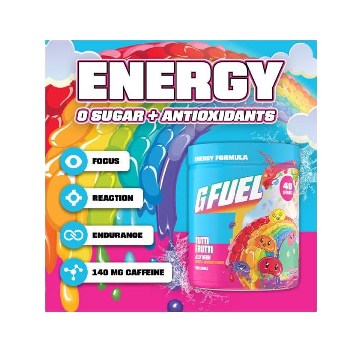 G Fuel Tutti Frutti shaker ready for gaming sessions.