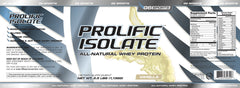 G6 Prolific Isolate bottle back nutrition panel notes gluten-free benefits.