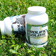 G6 Prolific Isolate scoop dispense suggests convenient post-workout rituals.