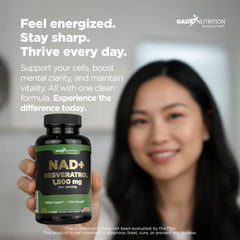 GADE Nutrition NAD+ with Resveratrol packaging highlights Made in USA manufacturing standards