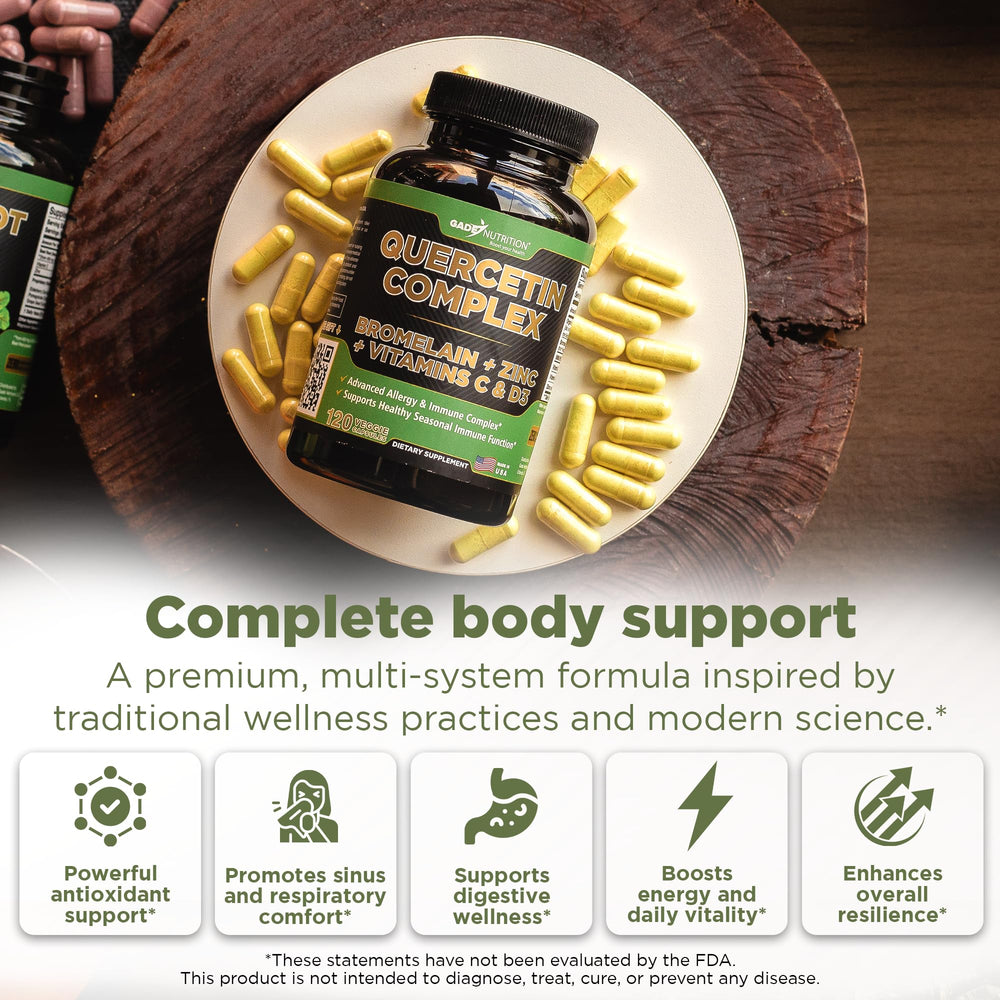 GADE NUTRITION quercetin bromelain capsules illustrate enhanced absorption in action