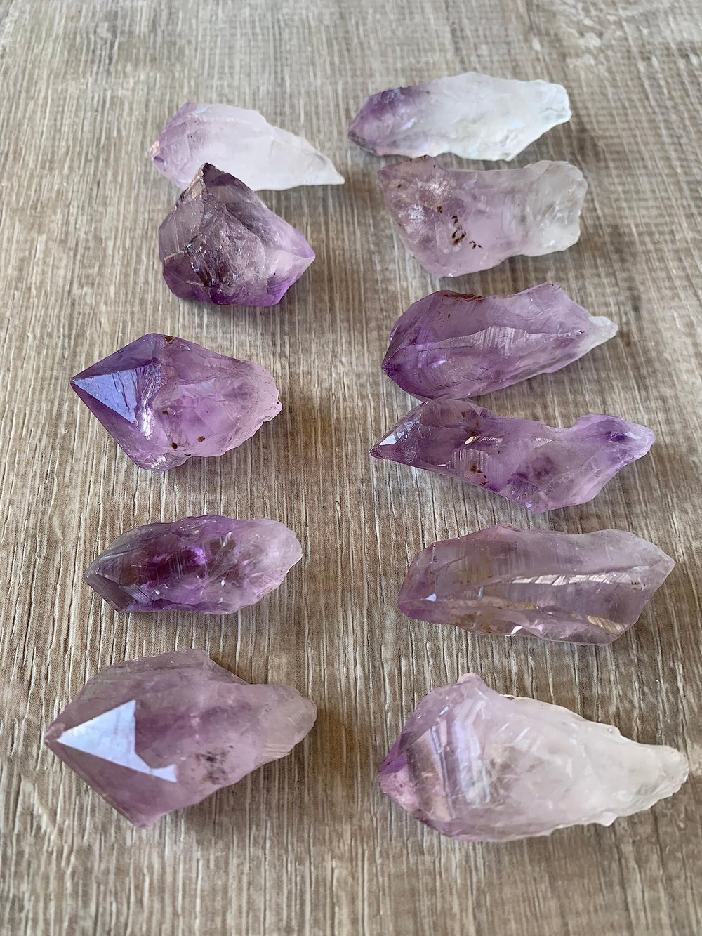 GAF TREASURES natural raw amethyst point for grid work and focus.