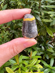 GAF Treasures Bumble Bee Jasper in a portable pouch for pocket mindfulness