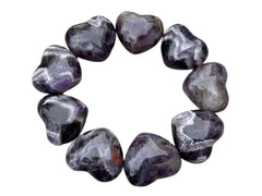 GAF Treasures Chevron Amethyst Heart, large natural heart shape for calming energy and balance.