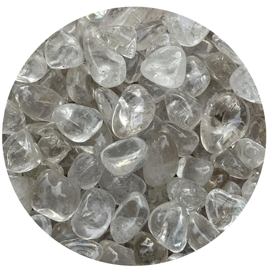 GAF TREASURES clear quartz tumbled stones 1lb – smooth surfaces ideal for crystal grids.