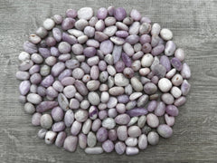GAF TREASURES Kunzite tumbling stones, 0.5 lb, for meditation and emotional balance.