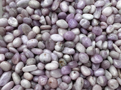 GAF TREASURES Kunzite tumbled stones with calming energy for meditation.