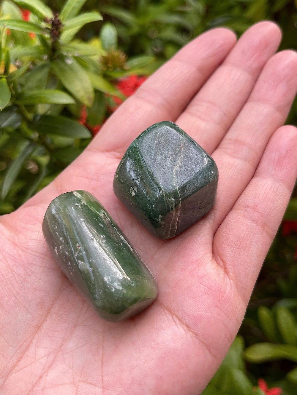GAF Treasures tumbled nephrite jade stones with durable, timeless sparkle