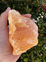 GAF Treasures orange calcite tumbling-ready stone for shaping and polishing