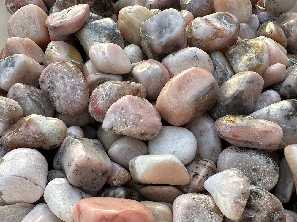 GAF Treasures Pink Opal tumbled stones for reiki sessions and gentle focus
