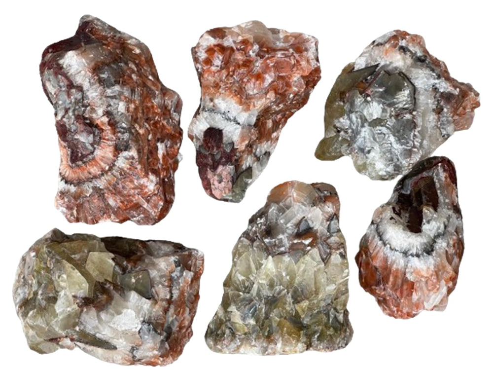 GAF Treasures red-brown calcite rough 5-6 inch stone for display and energy focus.