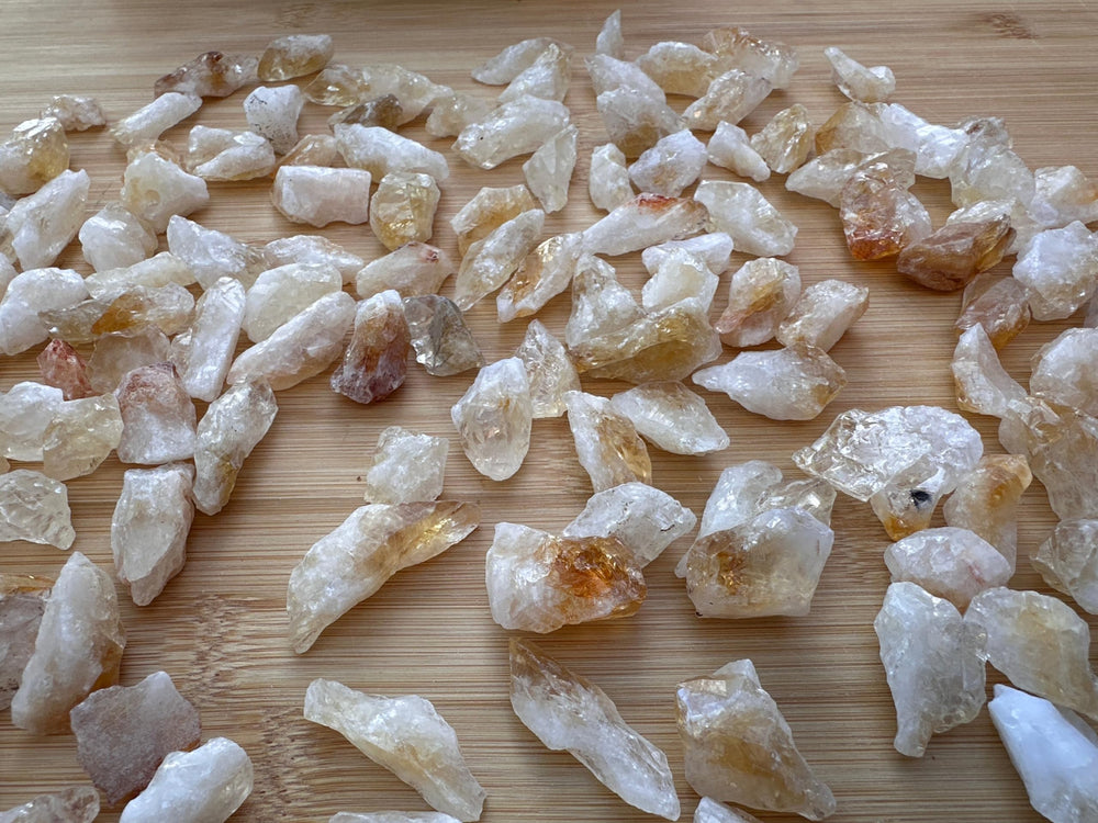 GAF TREASURES rough citrine point therapy stone for Reiki and mood balance.