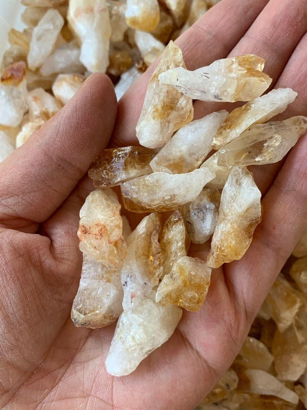 GAF TREASURES rough citrine point pocket-size crystal for daily carry and reflection.