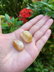 GAF TREASURES Citrine stones size guide showing 0.75-1.25 inch range.