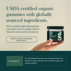 Gaia Herbs Ashwagandha Gummies with cinnamon and ginger aroma for flavor.
