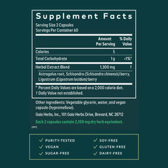 Gaia Herbs Astragalus Supreme label with usage directions and benefits.