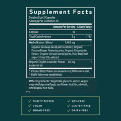 Close-up of Calm A.S.A.P. ingredients highlighting botanicals