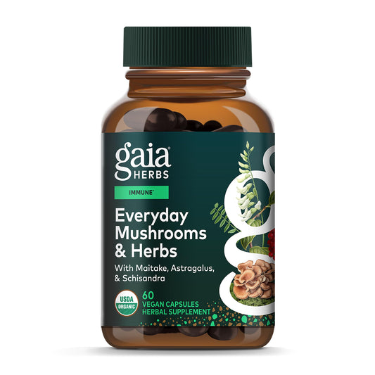 Gaia Herbs Everyday Immune bottle with vegan capsules for daily immune support