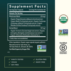Gaia Herbs Everyday Immune cordyceps-reishi blend visible for mushroom-based support