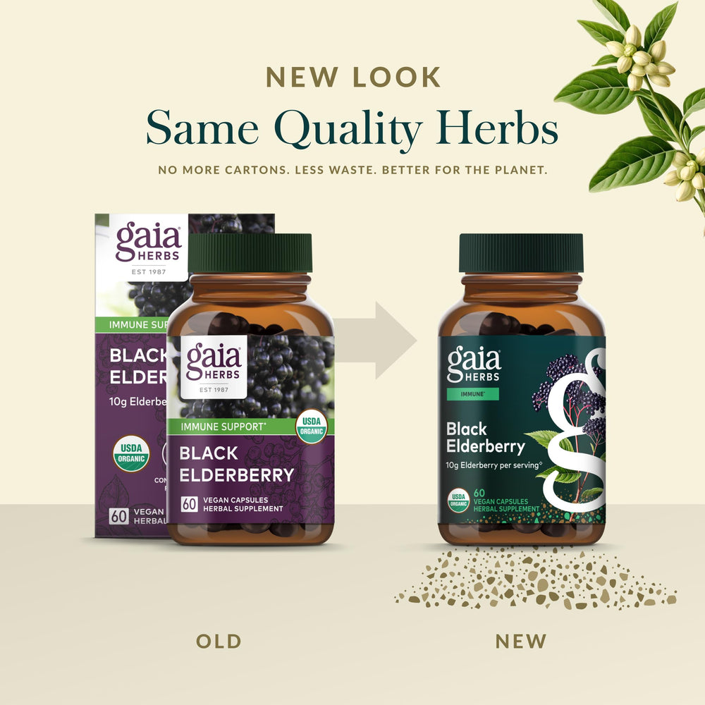 Patented filtration yields concentrated elderberry extract in Gaia Herbs.