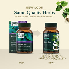 Gaia Herbs Kava Root label close-up showing transparency and origin